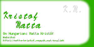 kristof matta business card